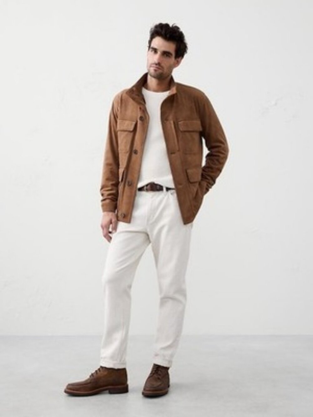 Banana Republic Vegan Suede Field Jacket Brown Size M NWT
